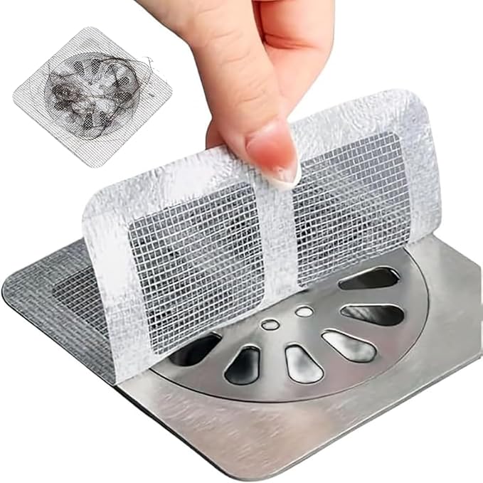 (Pack Of 12) Disposable Drain Hair Catcher Mesh Stickers With Free Shipping