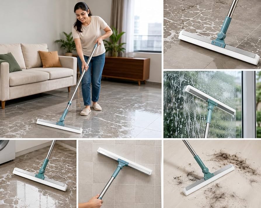 ( FREE HOME DELIVERY ) Multifunctional Magic Broom Sweeper Magic Broom Silicone Floor Wiper-180° Rotating Squeegee