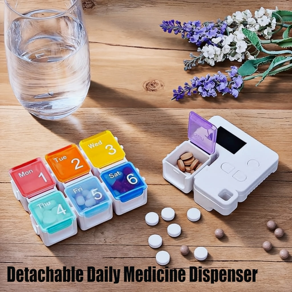 ( FREE HOME DELIVERY ) Alarm Pill Box-7 Days Pill Dispenser Organizer with Reminder Alarm