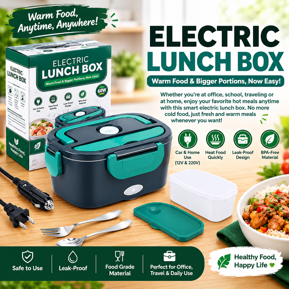 (Free Delivery) Electric Lunch Box