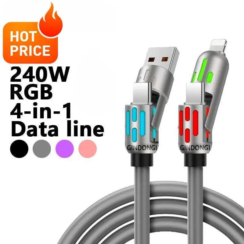 Multi Charging Cable 4-in-1 USB Charging Cable fast charging