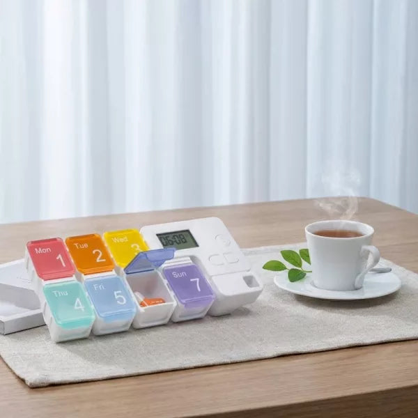 ( FREE HOME DELIVERY ) Alarm Pill Box-7 Days Pill Dispenser Organizer with Reminder Alarm