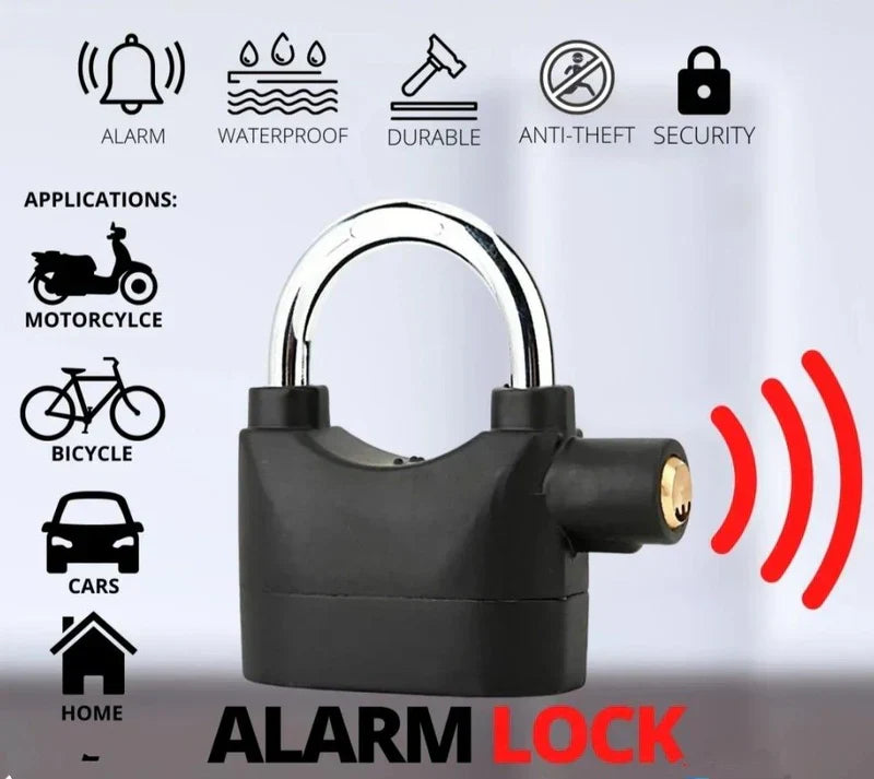 Alarm Lock Padlock Anti-Theft Security System Door Safety Lock (Black)