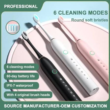 ( FREE HOME DELIVERY ) Rechargeable X3 Sonic Electric Tooth brush| USB Fast Charging Toothbrush with 6 Modes Deep Cleaning Whitening & Gum Care